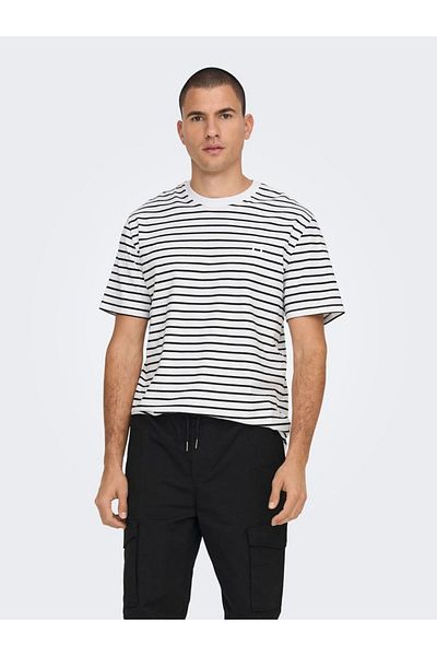 Only & Sons Μπλουζάκι ONSHENRY REG ριγέ SS - Schlauchschal NOOS