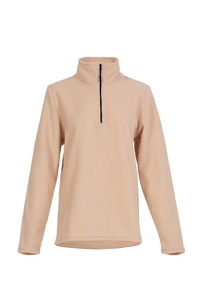 MOONBULL Men's Anti-Pilling Fit Bato Collar Cold-Proof Beige Fleece Sweatshirt