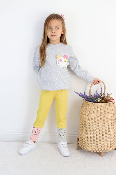 Harika KIDS Girl's Cotton Medium Thickness Tights Bottom-Top Set