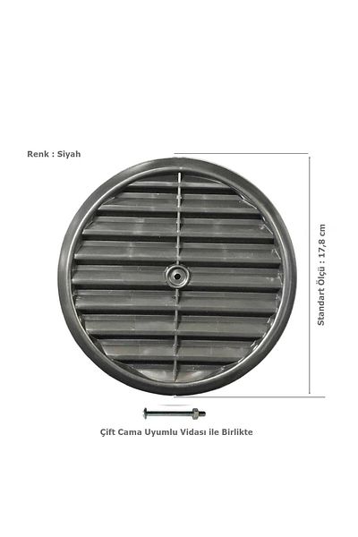 EYM Natural Gas Glass Grille Unbreakable Black