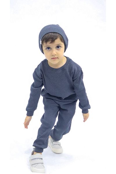 BALKABAĞI Anthracite Melange / Smoke Fittili Baby and Kids 3-Piece Set