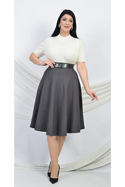 WOMEN'S FLARED SKIRT 780 CASHMERE GRAY