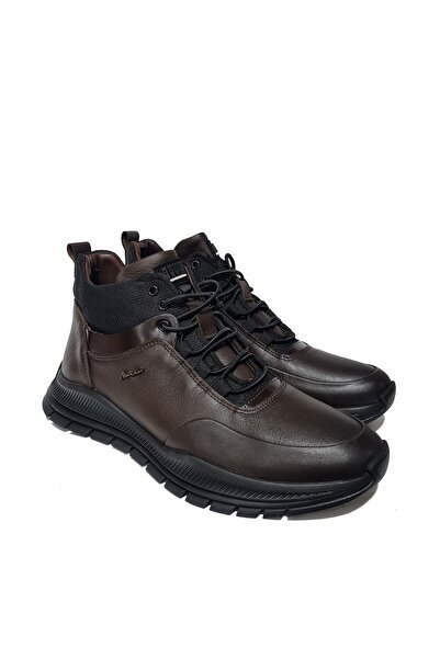 MARCOMEN Genuine Leather Comfortable Men's Boots with Parachute Rubber Tie on the Neck 18006