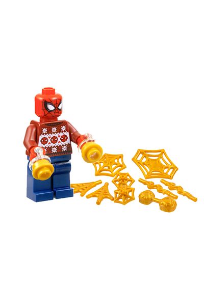 LEGO Spider-Man in Holiday Sweater with Web Shooters + Web Effects