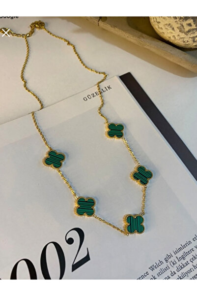 Sultan jewelry الصلب الذهب الأخضر قلادة الخماسي