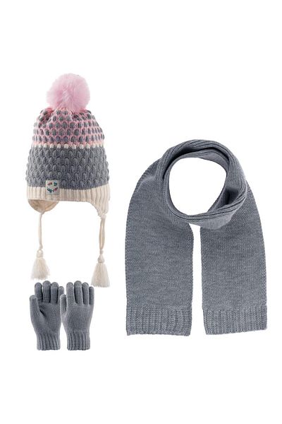 Aware Time Kitti 4-8 ani pentru fetiță și copil eșarfă Beanie mănuși set de 3