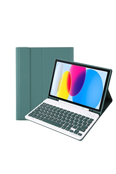 ÜNİCELL حافظة آيباد الجيل العاشر (10.9 بوصة) متوافقة مع تقنية البلوتوث مع حجرة القلم ولوحة المفاتيح التركية