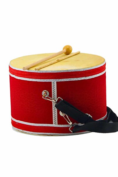 brtticaret Deri davul 22 cm kırmızı oyuncak deri davul anaokulların tercihi