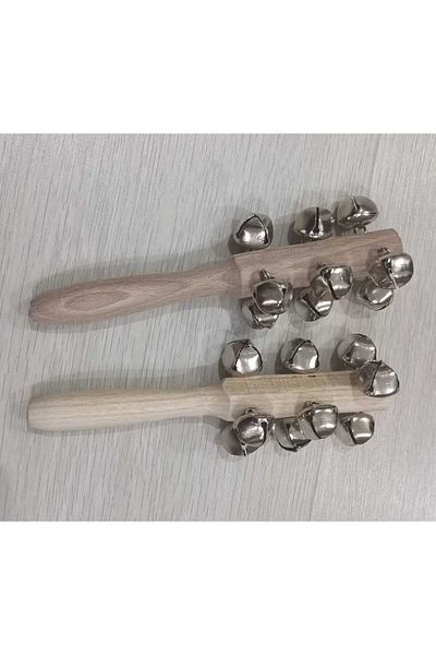 brtticaret Natural wooden handled bell 2-piece kindergartens' choice