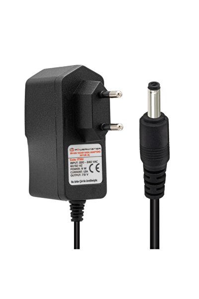 Powermaster EY-12W-8P 7.8 VOLT  Uyumlu  - 1.2 AMPER 3.5*1.35 UÇLU PLASTİK KAS...