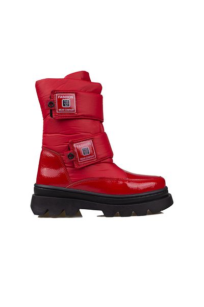 Trend Adımlar Red Velcro Girls' Sportline Snow Boots