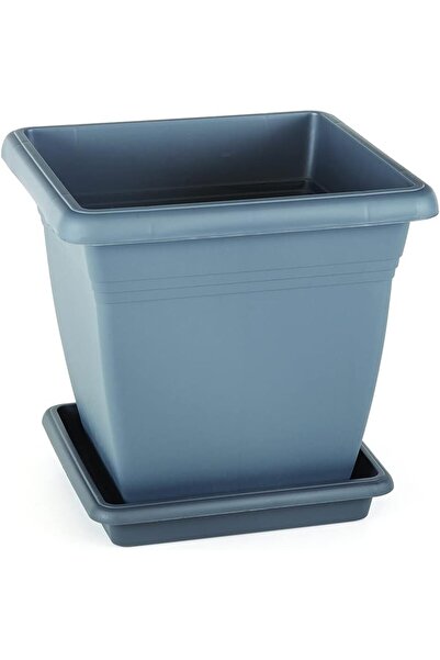 SERİNOVA Vk06 Villa Kare Saksı No:6 Tabaklı 60 Cm, 110 Litre Antrasit