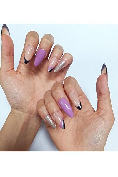 ruby face Orta Uzun Sivri Badem Kendinden Yapışkanlı 12'li Takma Tırnak Seti