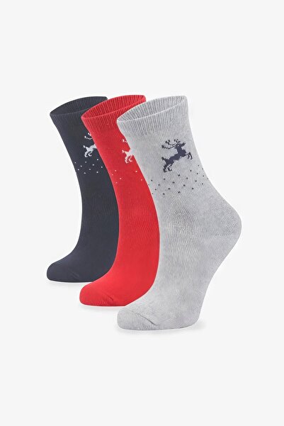 Bolero New Year's Special 3-Piece Luxury Deer Patterned Wool Socks for Women