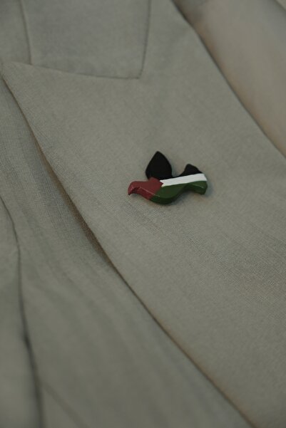 YAKA ART Filistin Özgürlük Kuşu Seramik Kil Broş