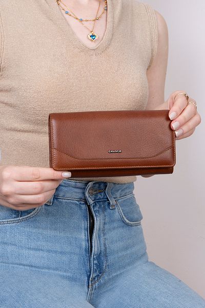 Grande L2664 Genuine Real Leather Large Size Women's Portfolio Wallet