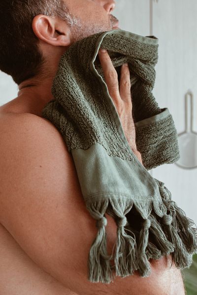 CottonTherapy Rib 50x90 cm 2 Πετσέτες Μπάνιου Κουζίνας Χεριών Προσώπου Premium 100% Βαμβάκι