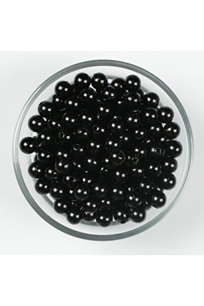yfhobi 500 Gram - 8 Mm Siyah Renk Inci Boncuk, Plastik Inci Boncuk, (1600 - 1...