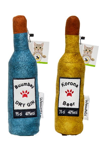 WaowPets Animal Products Bottle Toy, Dog Toy, Cat Toy, Plush Toy, Set of 2