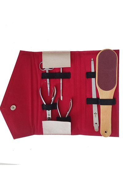 Cesa Professional Stainless Steel Manicure Pedicure Set with Bag 6 Pieces