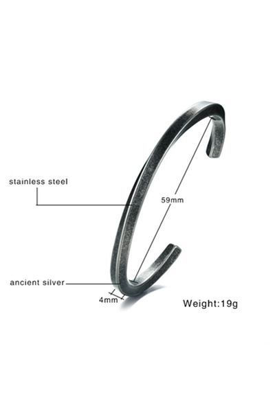 Chavin Retro Clamp Design Steel Men's Bracelet Du25rt