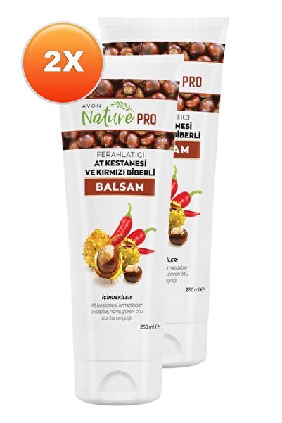 AVON Nature Pro At Kestanesi Ve Kırmızı Biberli Balsam 250 Ml. Ikili Set