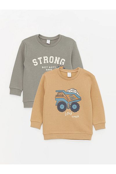 LC Waikiki lCW Baby Baby Boy Sweatshirt - long Sleeve, Printed, 2 Pack