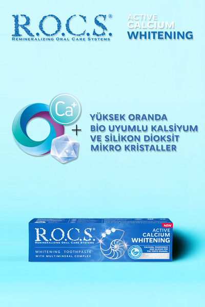 R.O.C.S. Aktif Kalsiyum Beyazlatıcı Diş Macunu 94g X 2 Adet