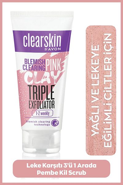 AVON Clearskin Anti-Blemish 3 in 1 Pink Clay Scrub 75 Ml.