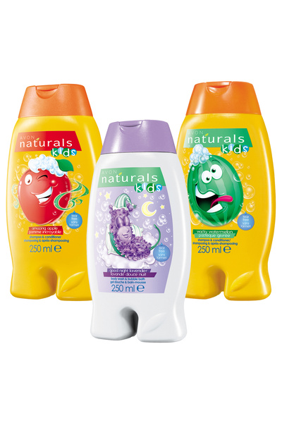 AVON Naturals Kids Çocuklar Için Karpuz, Lavanta Ve Elma Kokulu Şampuan Saç K...