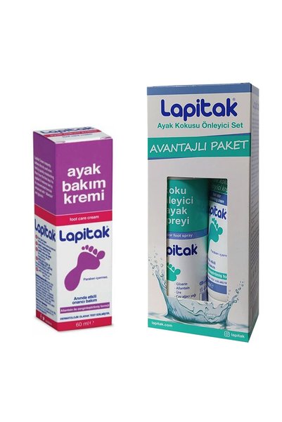 Lapitak Ayak Bakım Seti - Bakım Kremi 60 ml & Koku Önleyici Sprey 125 ml & Ko...