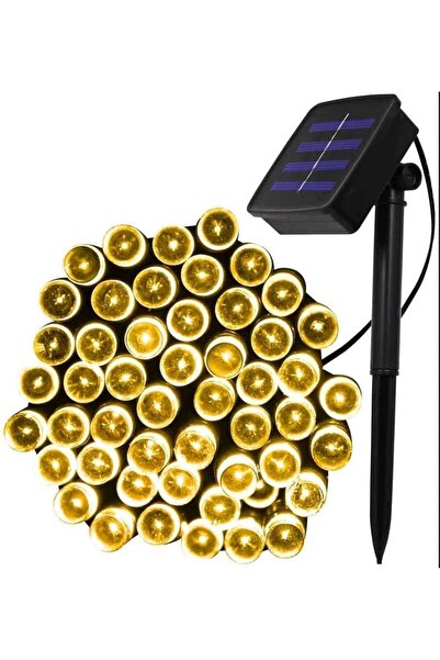 sgeteknoloji Güneş Enerjili 100 Led 12 Metre Sarı Renk Bahçe Aydınlatması Led Işık