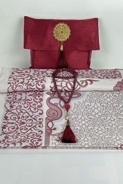hr hediyelik Square Pouch Metal Buckle - Taffeta Prayer Mat Rosary Prayer Set