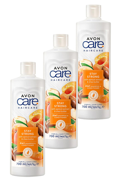AVON Care Kayısı Ve Shea Özü Şampuan Ve Saç Kremi 700 Ml. Üçlü Set