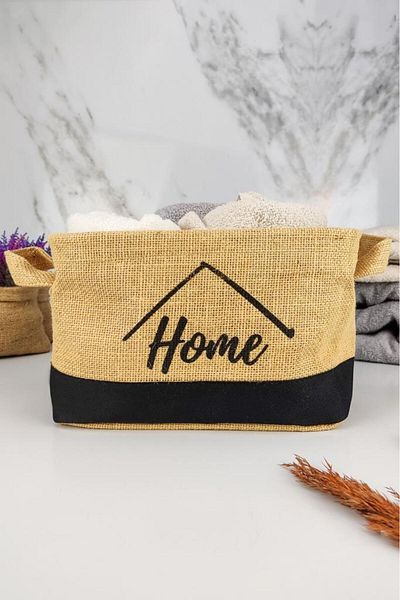 Digithome منظم خوص متعدد الأغراض سلة مستطيلة صغيرة باللون الأسود - Cly-j1006 C1-1-121