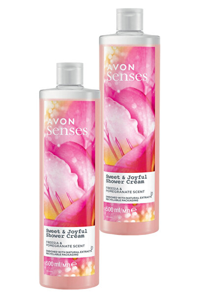 AVON Senses Sweat & Joyful Frezya ve Nar Kokulu Krem Duş Jeli 500 Ml. İkili Set