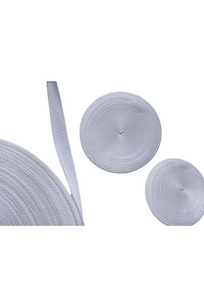 Megas Etiket White Narrow Woven Strip -1 cm- 50 Meters