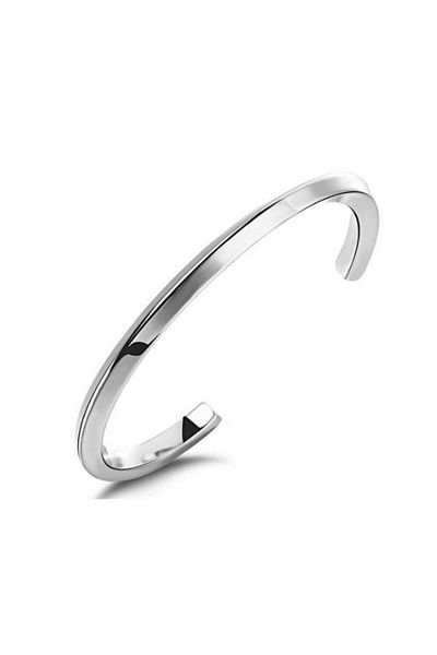 Chavin Gray Clamp Design Steel Men's Bracelet Du25by