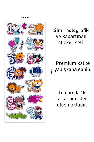 BearPear Ασημένιες φιγούρες ανάγλυφο Εκπαιδευτικό Παιδικό Αυτοκόλλητο Αυτοκόλλητο Αυτοκόλλητο
