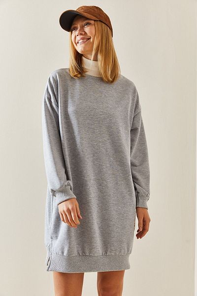XHAN Graues Sweatshirt mit Rundhalsausschnitt 3YXK8-47463-03