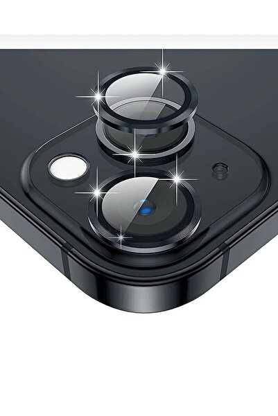 KaffCase Iphone 13 / 13 Mini Uyumlu Gümüş Taşlı Kamera Lensi Koruyucu