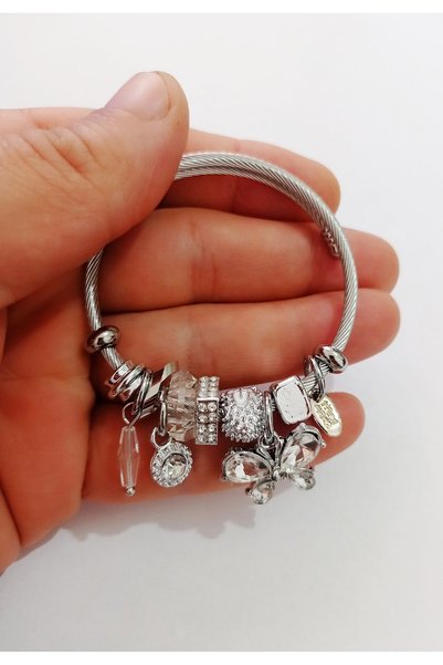 Satış Diyarı Steel Stainless Butterfly Charm Bracelet