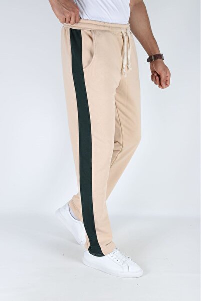 FREZZBİ Oversize Beli Lastikli Baggy Eşofman Altı - Bej