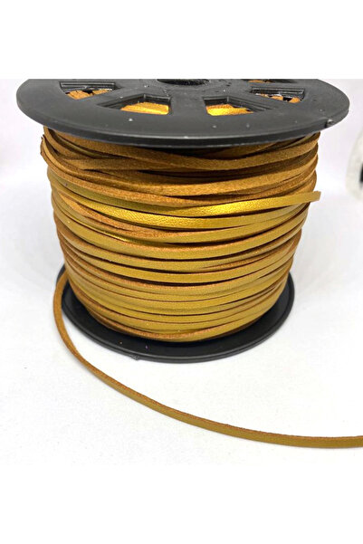 Bi hızlı Süet Deri ip Altın Renk ( 5 metre ) 3x1,5 mm