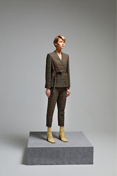 Berr-ın Ekose Düz Paça Klasik Pantolon Zumrut