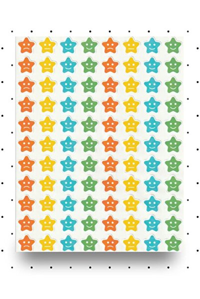 NUNUKİ مجموعة ملصقات النجوم الملونة 2 سم ملصق مكافأة المعلم تحفيزي لنجاح المد...