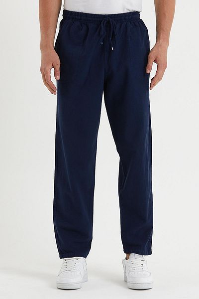 COMBİNE MİCHAİL Ανδρικό Navy Blue Basic Relaxed Fit Jogger παντελόνι