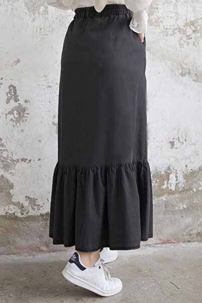 InStyle Darlin szoknya fodros farmer szoknya - szürke