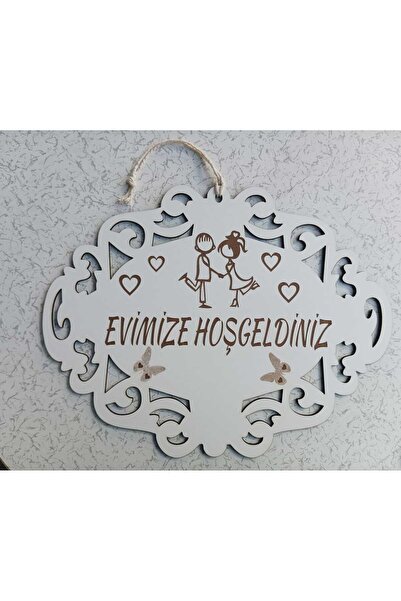 Şirin Lazer Love Themed Welcome to Our Home Door Decoration Decoration Wood Mdf