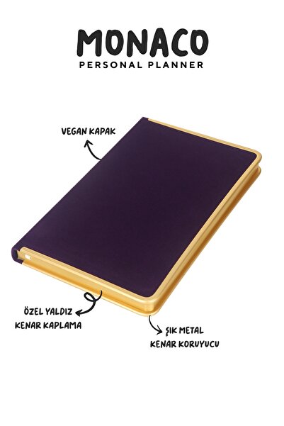 Victoria's Journals Monaco Süet Deri Sert Kapak Planlayıcı Defter , 100 gr Ivory Kağıt. 192 Sayfa, 13x21 cm .